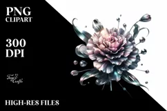 A Shiny Carnation Clipart with Watercolor Splash Product Image 1