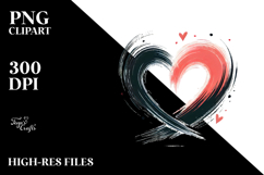 Simple Paintbrush Heart PNG Product Image 2