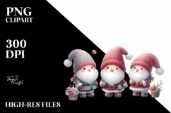 Santa Cute Gnomes Digital Painting PNG Product Image 3