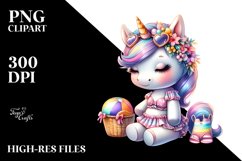 Colorful Baby Unicorn Beachwear | Sublimation | Clipart Product Image 1