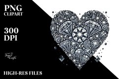 Vintage Diamond Heart PNG Product Image 2