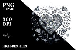 Vintage Diamond Heart PNG Product Image 2