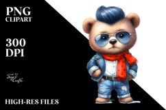 Cute Baby Bear with Proud Haircut PNG Product Image 2