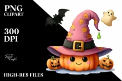 Funny Watercolor Simple Halloween Hat | Clipart Product Image 1
