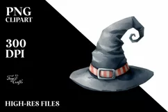 Funny Watercolor Simple Halloween Hat | Clipart Product Image 3