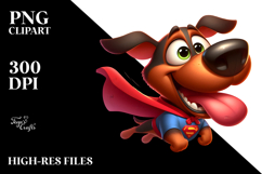 Goofy Dog in Superhero Cape PNG Product Image 2