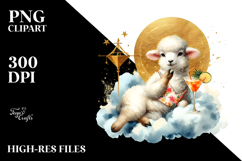Lamb in Beachwear Drinking Cocktail PNG Product Image 2