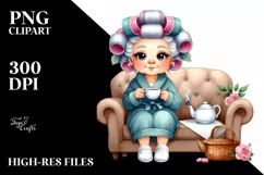 Watercolor Character Tea Cup Sofa Hair Curlers Product Image 3