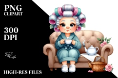 Watercolor Character Tea Cup Sofa Hair Curlers Product Image 2