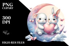 Colorful Rabbit on Moon, PNG Product Image 2