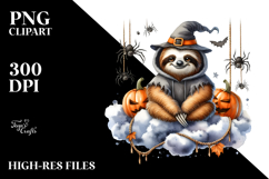 Halloween Sloth on Cloud PNG Product Image 2