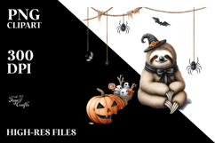 Halloween Sloth Sitting on Cloud PNG Product Image 2