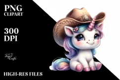 Cowboy Hat Baby Unicorn | Clipart Product Image 3
