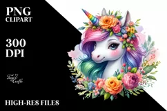 Vibrant Baby Unicorn PNG Product Image 1