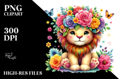 Vibrant Cartoon-Style Watercolor Flower Product Image 2