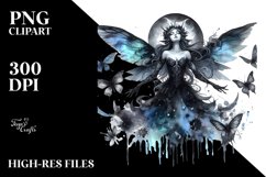 Washed Gothic Fairy Sublimation Clipart Product Image 3