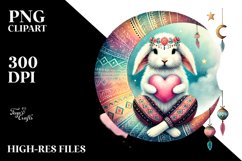 Boho Rabbit on Moon PNG Product Image 2