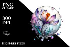 Stained Crocus Watercolor Clipart Product Image 3