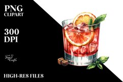 Sazerac Watercolor Sublimation Clipart Product Image 1
