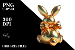Creative Vintage Bunny Sitting PNG Product Image 2