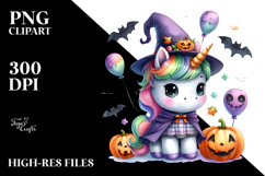 Cute Baby Unicorn Halloween Clipart Product Image 2