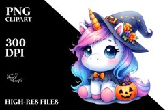 Cute Baby Unicorn Halloween Clipart Product Image 1