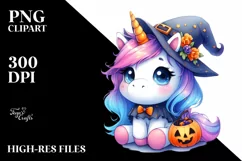 Cute Baby Unicorn Halloween Clipart Product Image 1