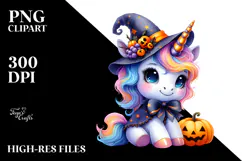 Cute Baby Unicorn Halloween Clipart Product Image 2