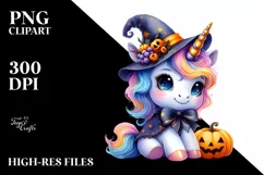 Cute Baby Unicorn Halloween Clipart Product Image 1