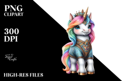 Colorful Baby Unicorn Medieval Festival PNG Product Image 2
