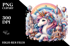 Colorful Baby Unicorn Medieval Festival PNG Product Image 2