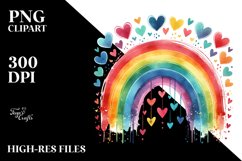 Rainbow with Hearts Hanging PNG Product Image 2