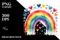 Colorful Rainbow with Hearts PNG Product Image 2