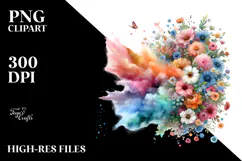 Colorful Flower Painting PNG Product Image 2