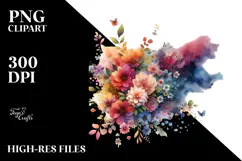 Colorful Flower Painting PNG Product Image 2