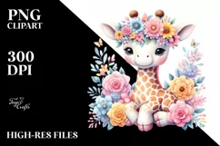 Vibrant Cartoon-Style Watercolor Flower Product Image 1