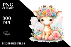 Vibrant Cartoon-Style Watercolor Flower Product Image 1