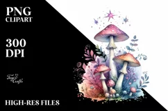 Pastel Magical Mushroom, Transparent PNG Product Image 3