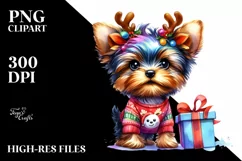 Vibrant Yorkshire Terrier Portrait PNG Product Image 1