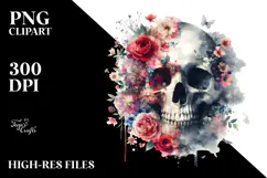 Grunge Skull Painting PNG Product Image 2