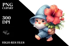 Cute Baby Gnome with Hibiscus PNG Product Image 2