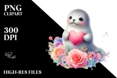 Pastel Watercolor Baby Seal, Transparent PNG Product Image 2
