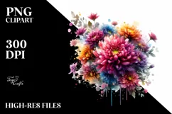 Vibrant Bouquet Gold Foil | Sublimation Clipart Product Image 3