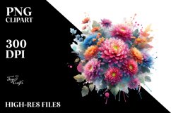 Vibrant Bouquet Gold Foil | Sublimation Clipart Product Image 1