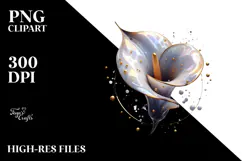 Glossy Calla Lily, Watercolor PNG Product Image 2