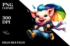 Baby Pig with Cool Haircut PNG Product Image 3