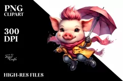 Baby Pig with Cool Haircut PNG Product Image 3