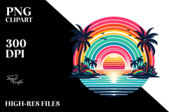 Tropical Rainbow Sunset PNG Product Image 2