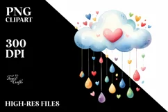 Simple Cloud with Blood and Hearts PNG Product Image 2