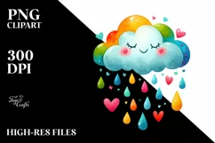 Simple Cloud with Blood and Hearts PNG Product Image 2